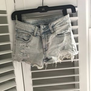 light washed ripped shorts